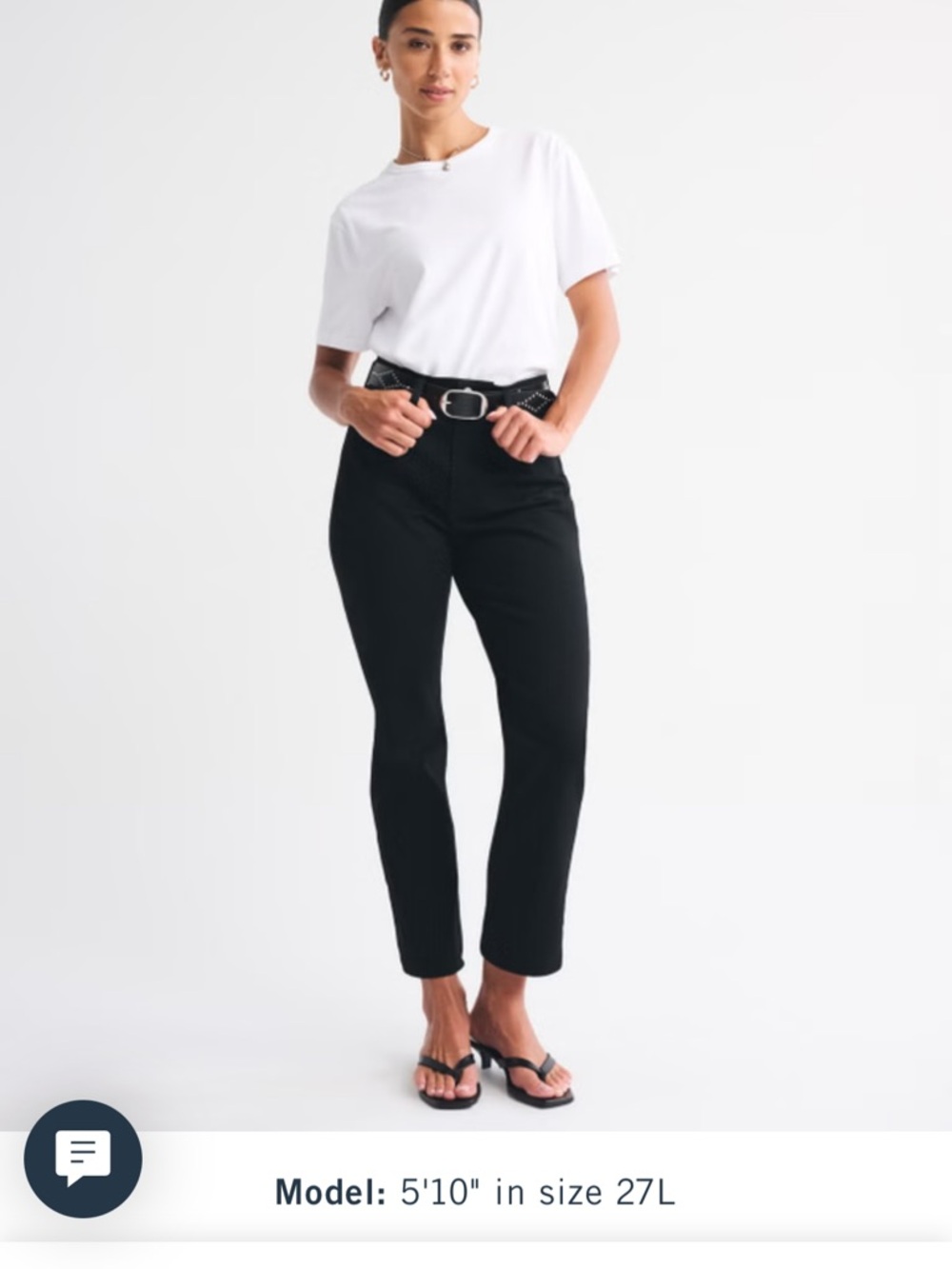 Abercrombie & Fitch Black Ultra High Rise Cropped Straight-Leg Jeans - Women
